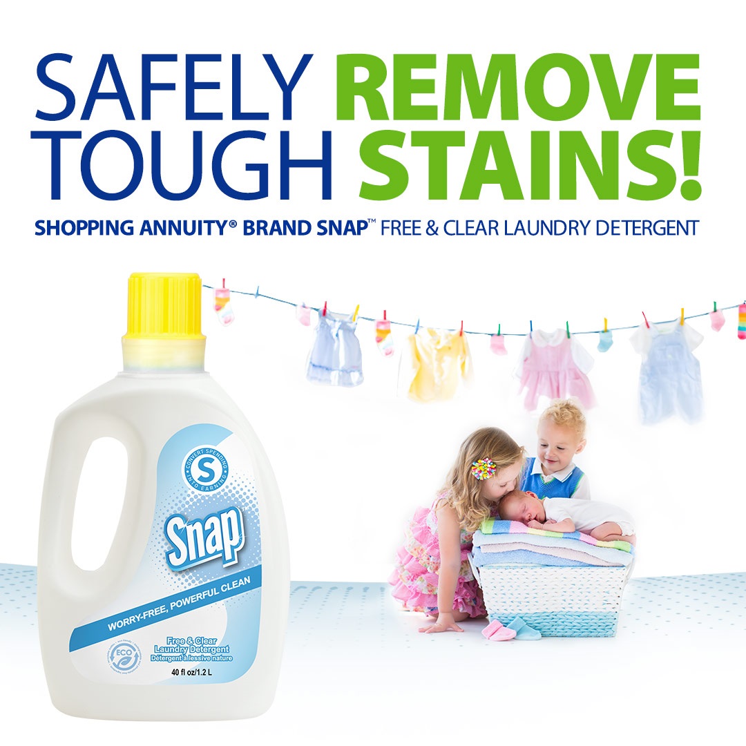 What Makes Shopping Annuity Brand SNAP™ Free & Clear Laundry Detergent Unique?