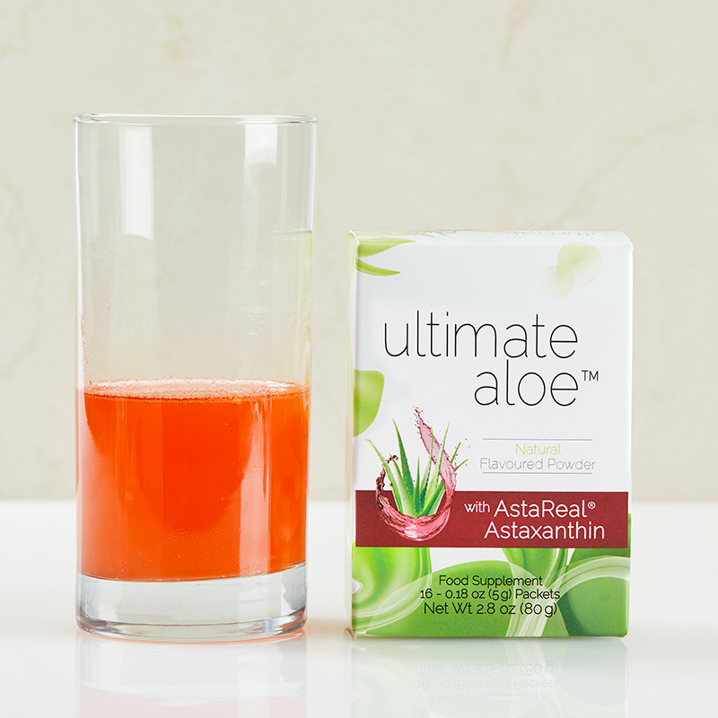 Primary Benefits* of Ultimate Aloe™ with AstaReal® Astaxanthin: 