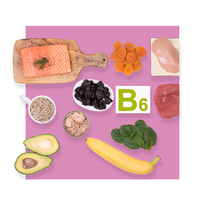image of foods containing high vitamin B6 content