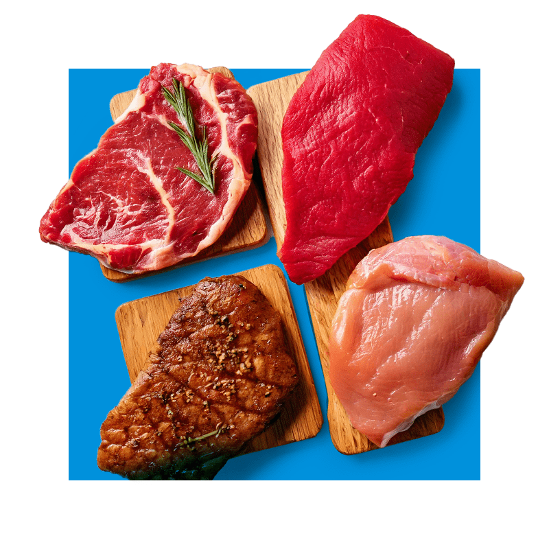 various types of meat 