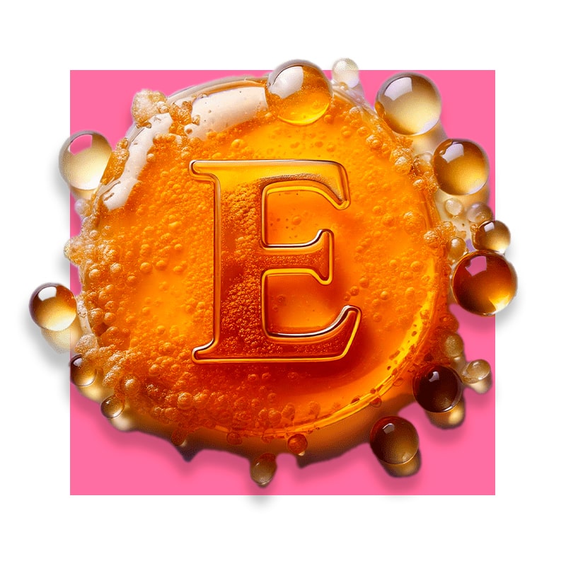 image of oil droplets with text E