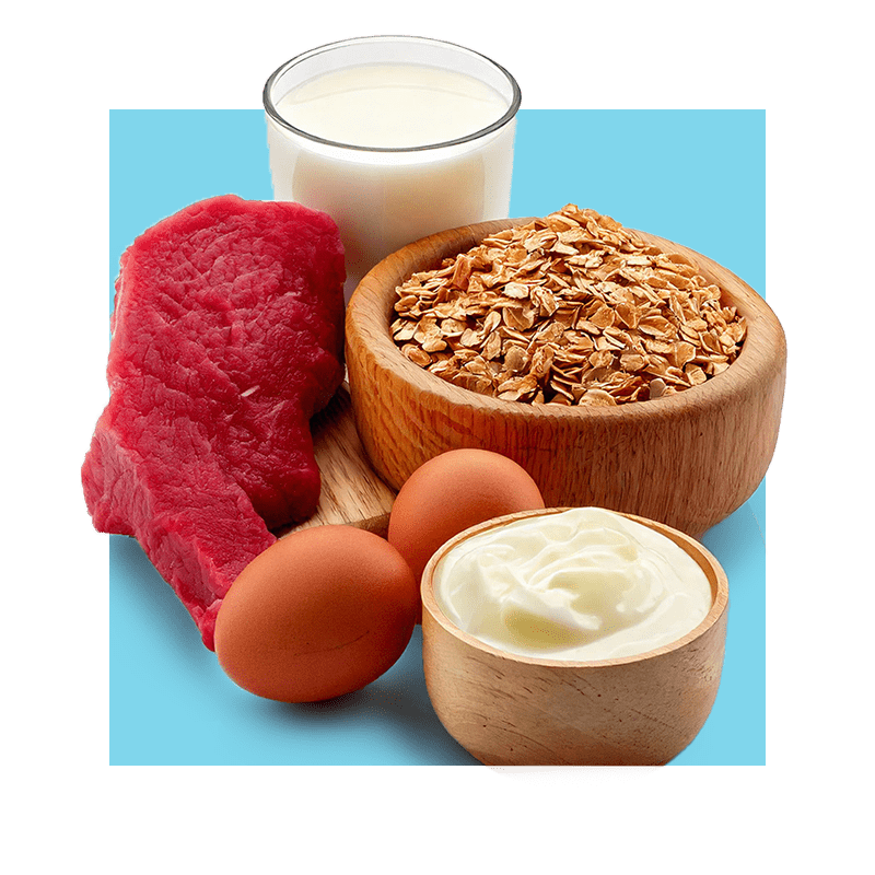 image of foods rich in B vitamins