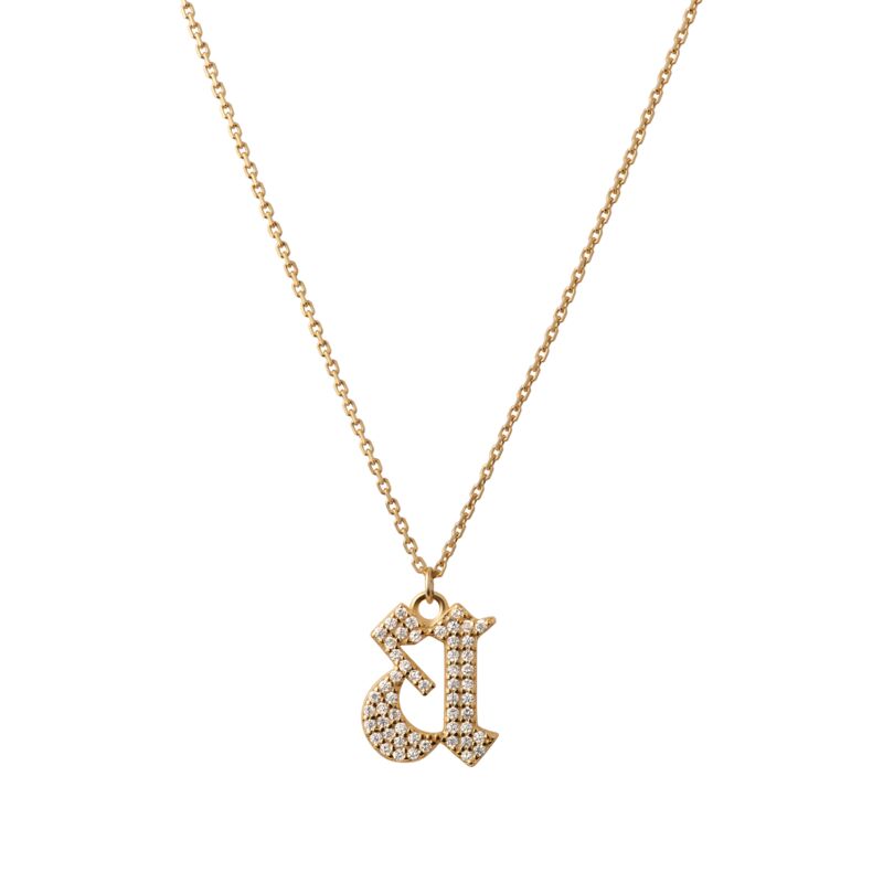 INITIAL Gothic Letter Necklace ShopGlobal
