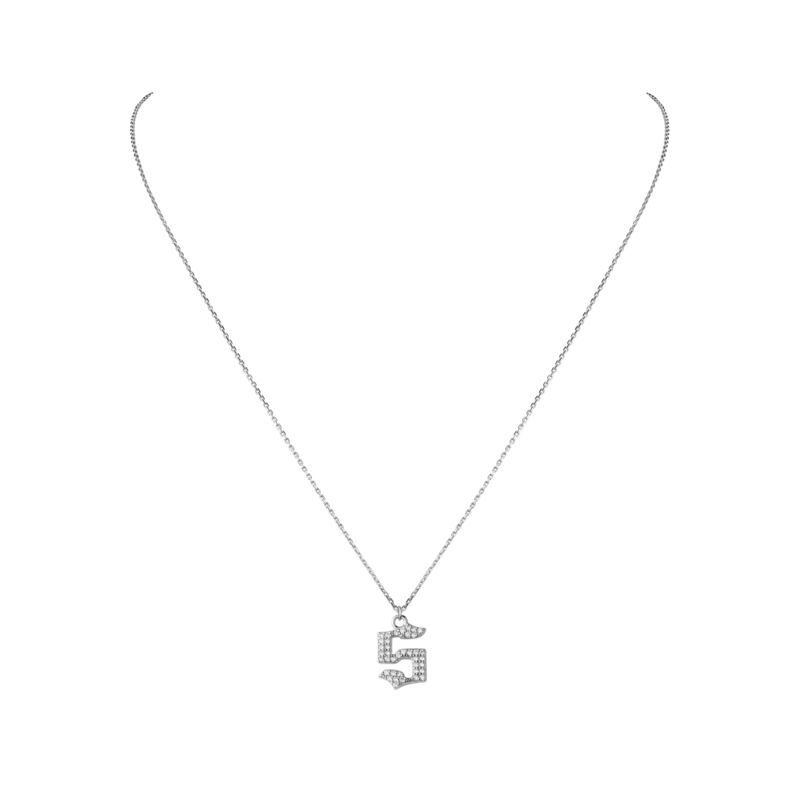 Gothic Initial Necklace - Up to 4 Letters Four Letters / Gold Plated Letters/Sterling Silver Chain / 12-14 inch Adj (Choker)