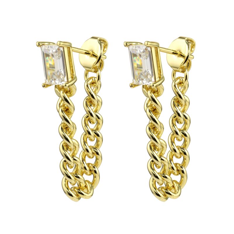 EMERSON – Emerald Cut Rope Loop Earrings