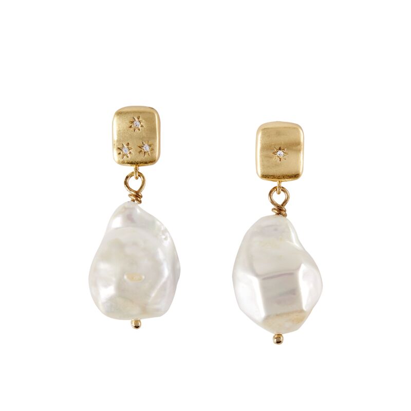 AMELIA Oversized Freshwater Pearl Drop Earrings Layered Jewelry