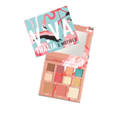 Includes eight eye shadows, one contour, one blush and one highlight