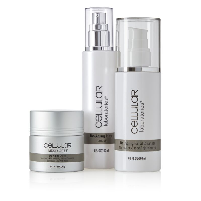 Cellular Laboratories® Skincare Value Kit - Includes De-Aging Facial Cleanser, De-Aging Toner and De-Aging Crème
