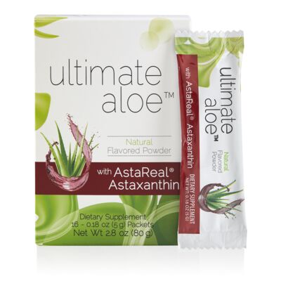 Ultimate Aloe™ with AstaReal® Astaxanthin - Natural Flavor - Single Box (16 Servings)