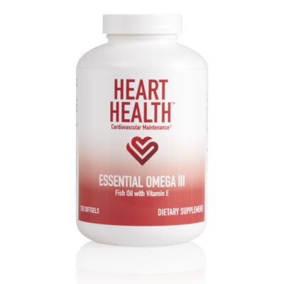 Heart Health™ Essential Omega III Fish Oil with Vitamin E - Single Bottle (60 Servings)