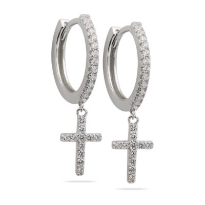 BRANDI - Cross Huggie Earring