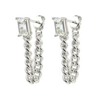 EMERSON – Emerald Cut Rope Loop Earrings