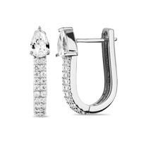 LOUISA – Pear Micro Pavé Huggie Earrings