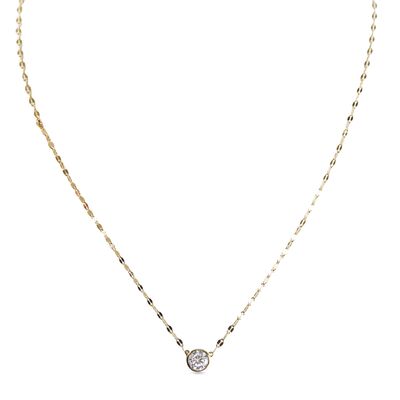 KATIE - Textured Solitaire Necklace