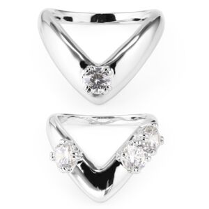 LEXI – Prong Set V-Shaped Ring Duo