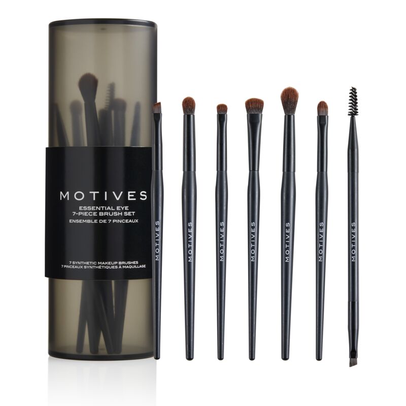 Motives® Essential Eye 7-Piece Brush Set - Includes seven synthetic eye brushes and one storage