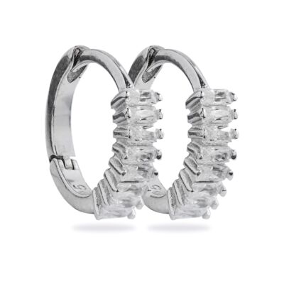 GEO - Mini Baguette Huggie Earrings