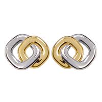 KYLIE – Two-Tone Double Square Earrings