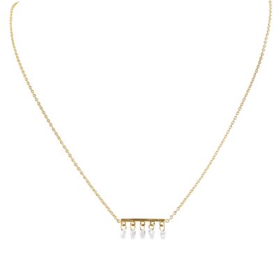 DC - Pierced Round Cut Bar Necklace
