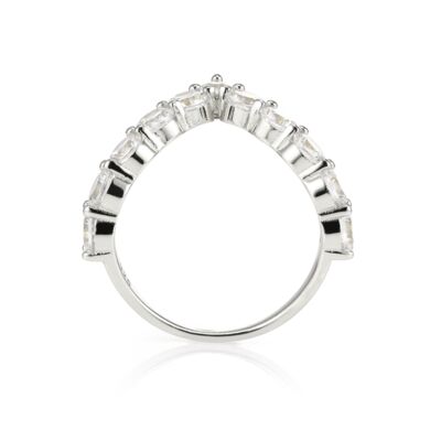 CHERI - V Shaped Bezel Set Ring