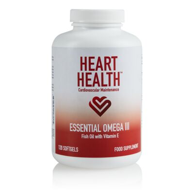 Heart Health Essential Omega III Fish Oil With Vitamin E - Single bottle (60 servings)